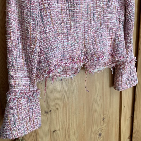 Alberto Makali Pink Ribbon 🎀 Bell Cuff GORGEOUS Coco Barbie core Tweed Jacket - Picture 10 of 16